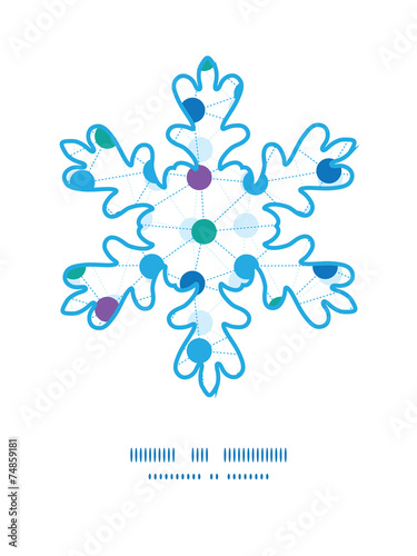 Vector connected dots Christmas snowflake silhouette pattern