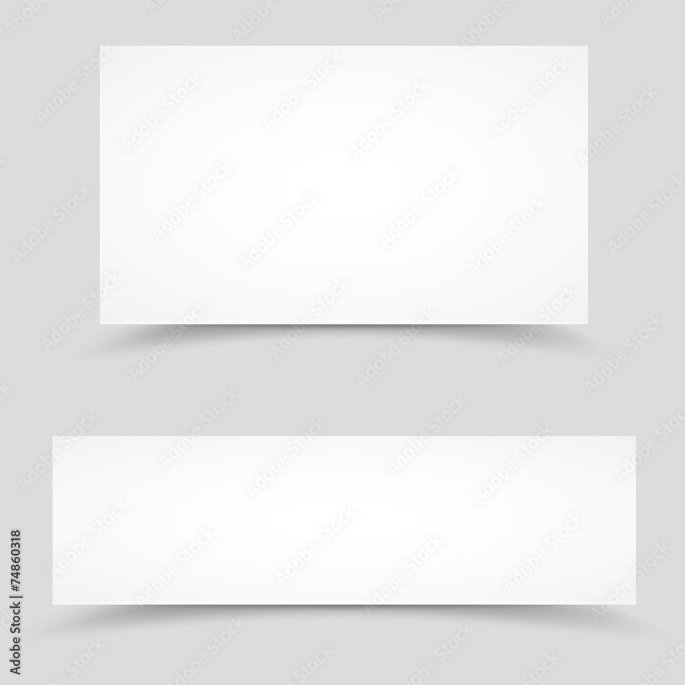 Vector blank white paper banners temolate