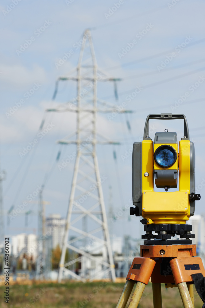 Surveyor equipment at construction site Surveyor equipment at construction site