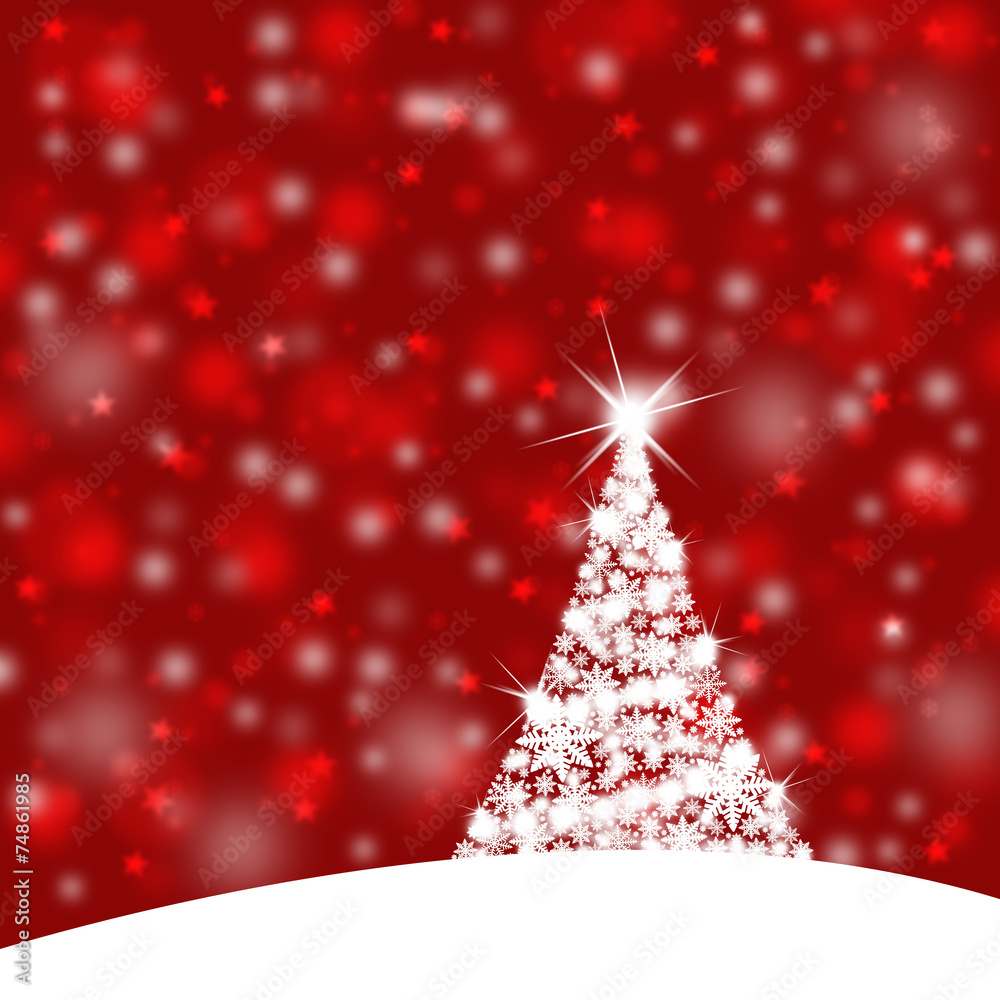 Red snowflake Christmas tree