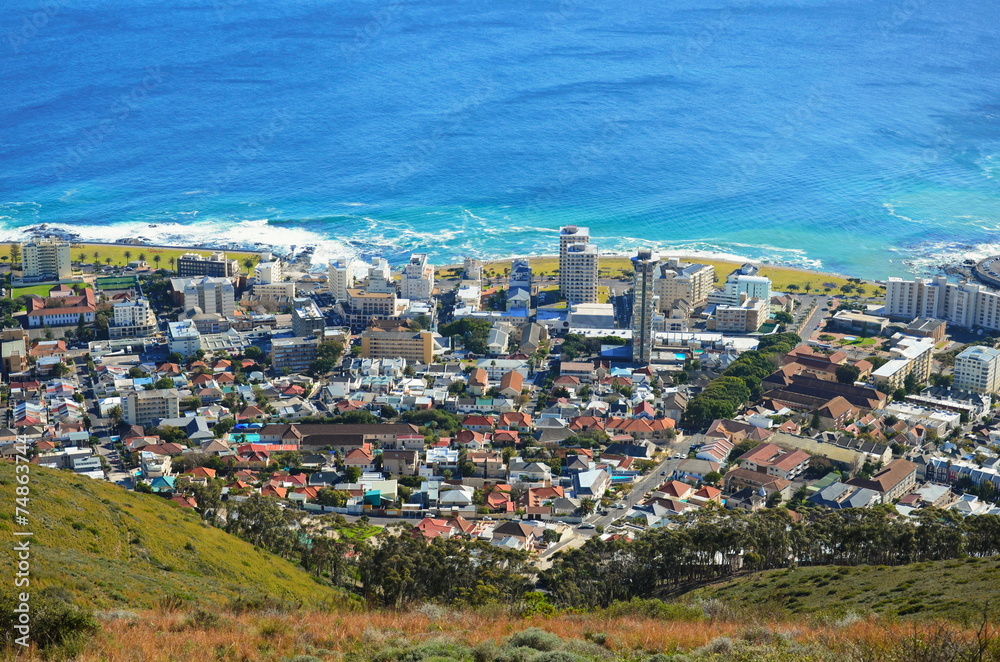 Stadtteil Sea Point in Kapstadt vom Signal Hill aus