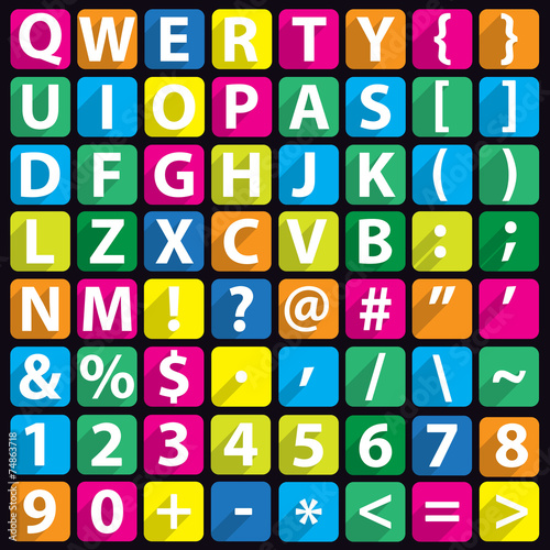 Alphabet flat icon set