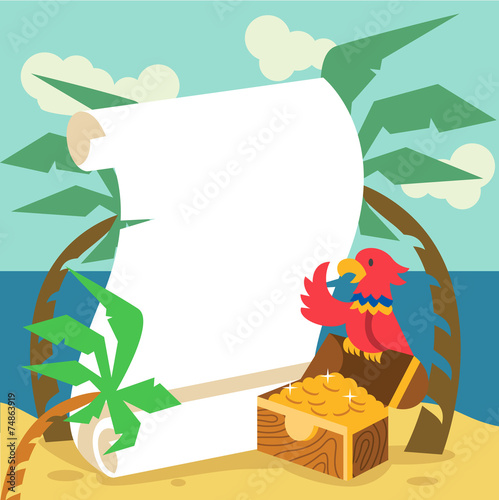 Pirate gold. Vector flat illustration