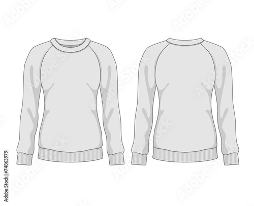 Woman sweatshirt. Vector template
