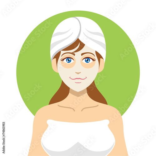 Girl spa. Vector flat illustration