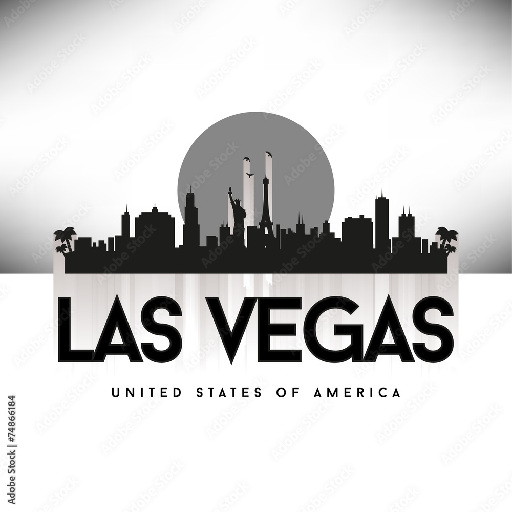 Las Vegas USA Skyline Silhouette Black vector