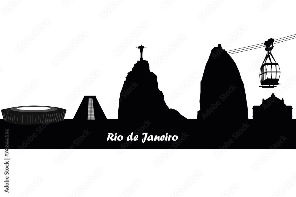 rio de janeiro city skyline silhouette. vector illustration