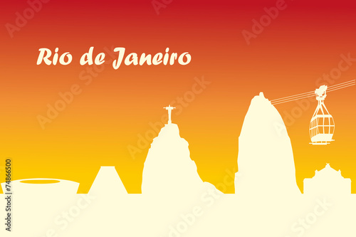 rio de janeiro city skyline silhouette. vector illustration