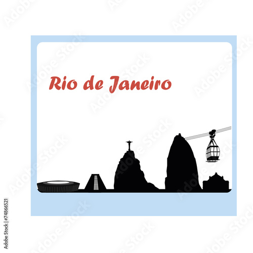 rio de janeiro city skyline silhouette. vector illustration