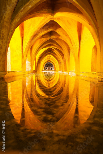 Alcazar queen bath  front view Seville  Andalusia  Spain