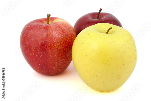 Set of red and yellow apples