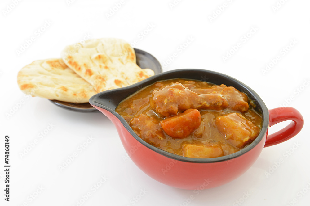 美味しそうなカレーとナン 美味しそうなカレーとナン