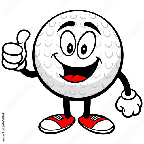 Golf Ball with Thumbs Up