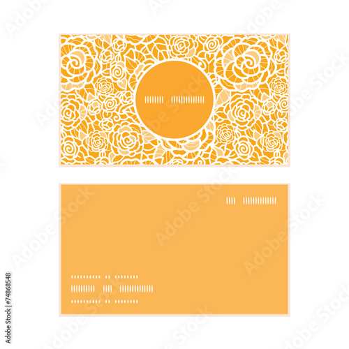Vector golden lace roses vertical round frame pattern business