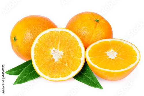 oranges fruits isolated on white