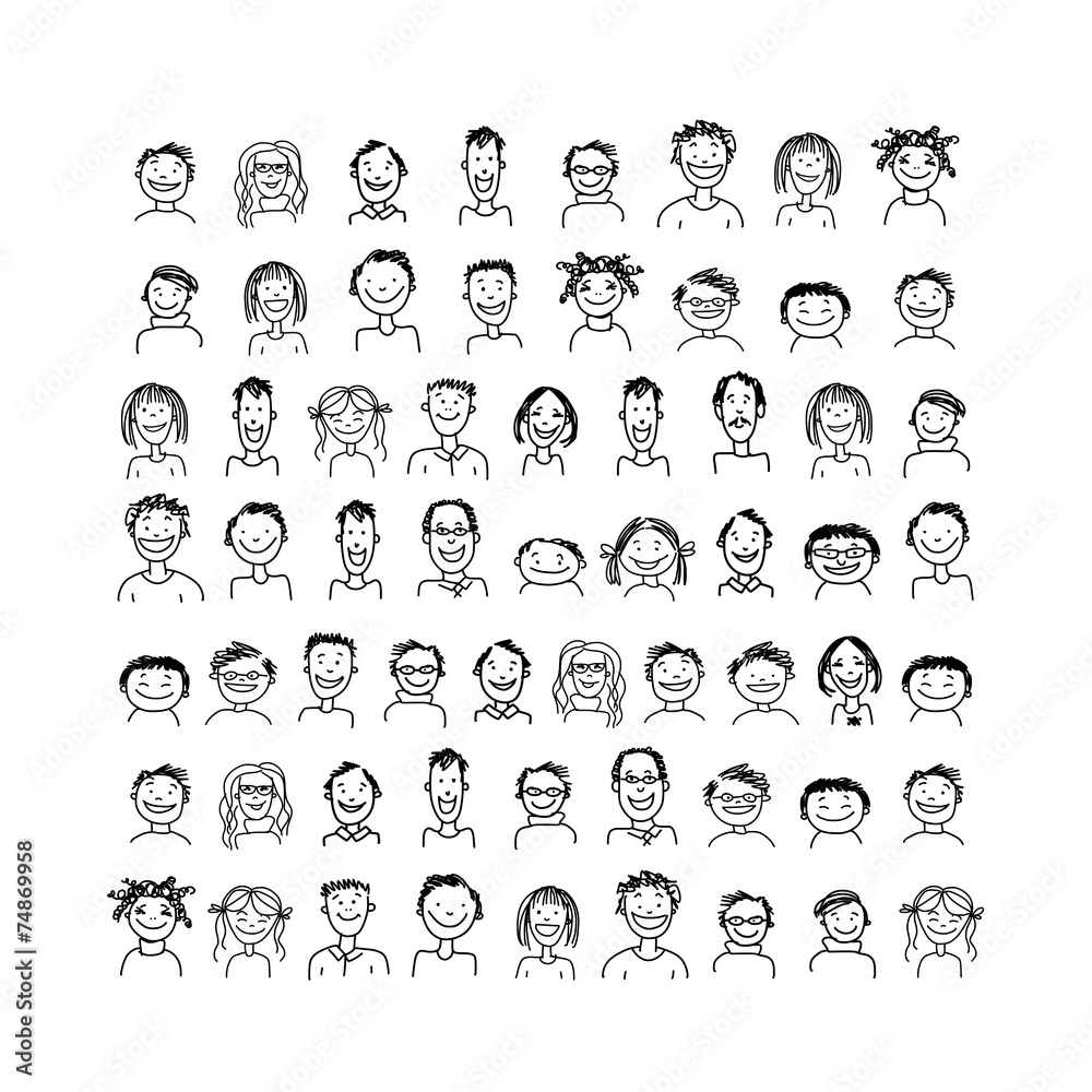 People icons, sketch for your design