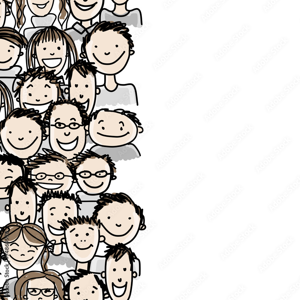 Seamless pattern with people crowd for your design Seamless pattern with people crowd for your design