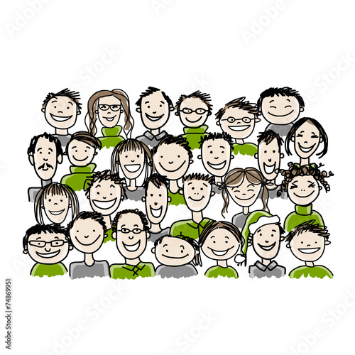 Group of people, sketch for your design