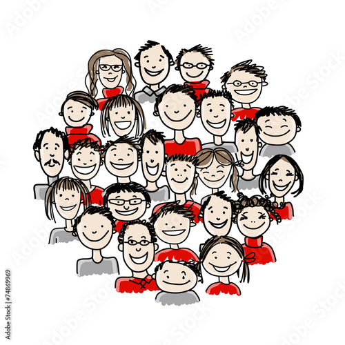 Group of people, sketch for your design