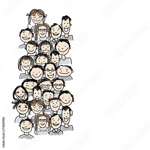 Group of people, sketch for your design