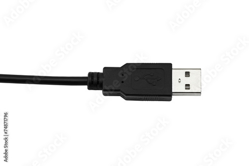 Closeup USB cable isolated on white