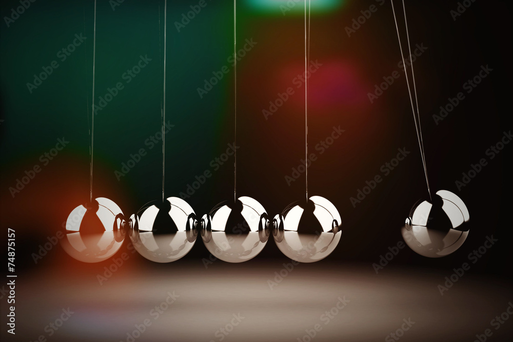 Balancing balls Newton's cradle (high resolution 3D image) Balancing balls Newton's cradle (high resolution 3D image)