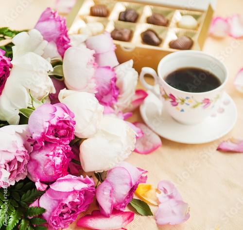 roses and coffee