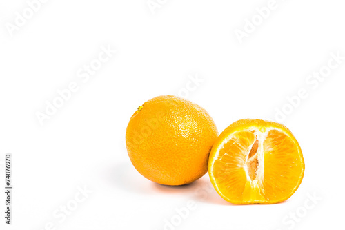 one mandarin and half frutt