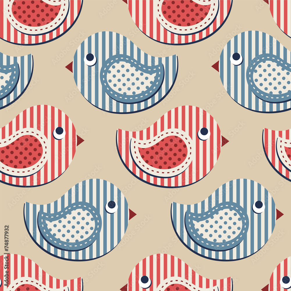 Fototapeta premium Seamless bird pattern