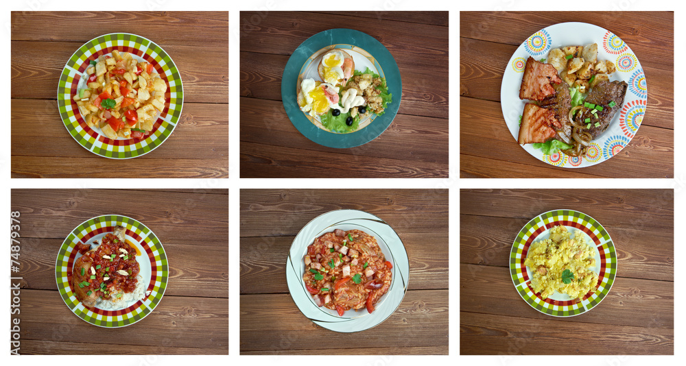 Food set American cuisine.collage Food set American cuisine.collage
