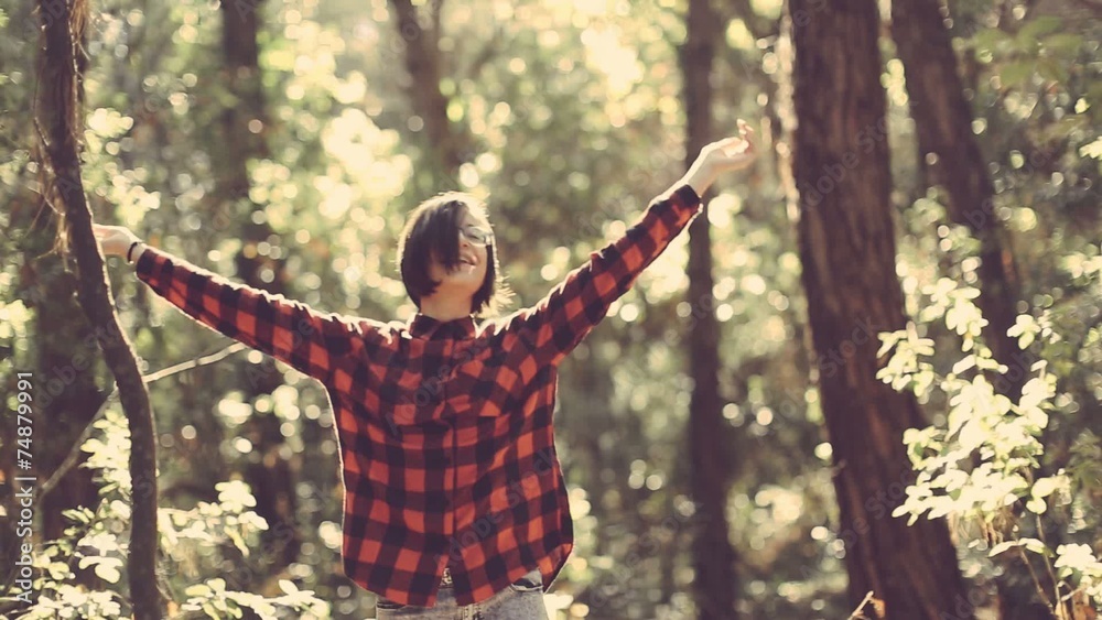 Hipster girl enjoying the nature Hipster girl enjoying the nature