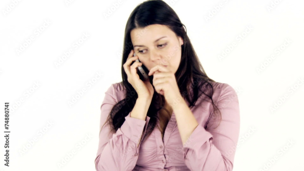 Woman happy about successful phone call dancing Woman happy about successful phone call dancing