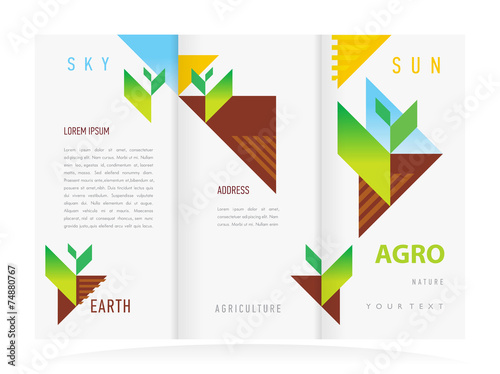 brochure design template vector trifold agriculture