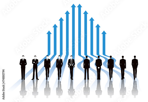 ビジネスマンと矢印のビジネスイメージ