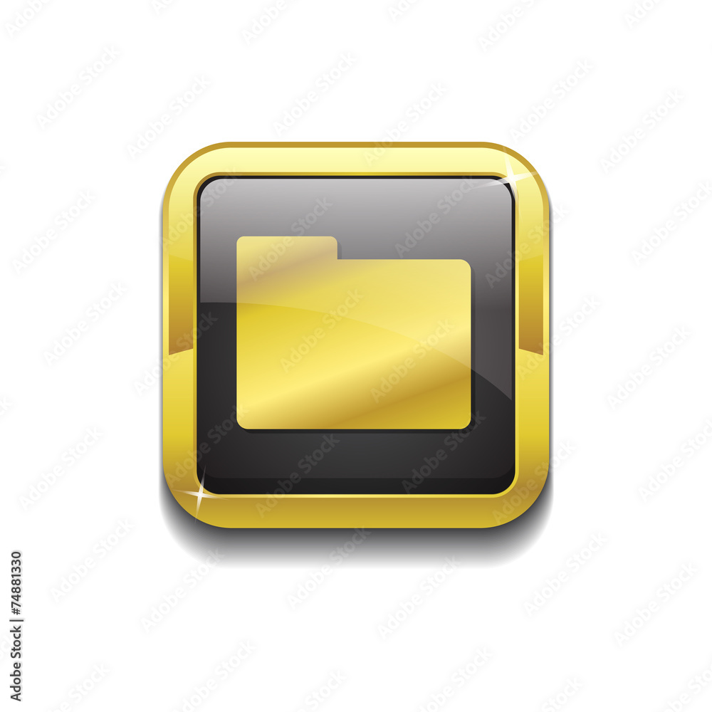 Folder Gold Vector Icon Button Folder Gold Vector Icon Button