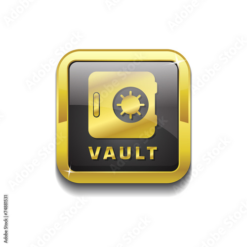 Vault Gold Vector Icon Button