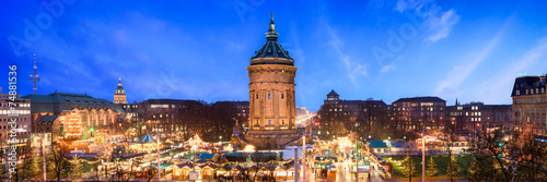 Obraz na płótnie Mannheim Stadtansicht mit Wasserturm