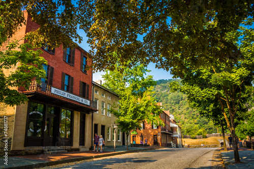 Historic buildings along Shenandoah Street in Harper's Ferry, We © jonbilous