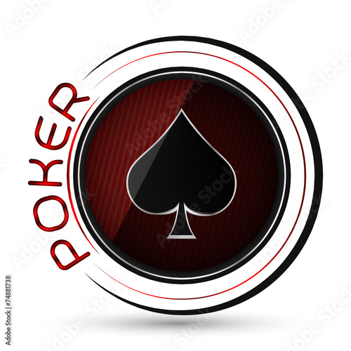 Poker icon with card playing symbol on a white background