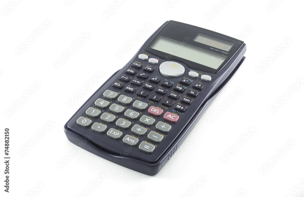 Scientific Calculator with Solar Power isolated on white Scientific Calculator with Solar Power isolated on white