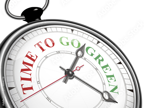 time to go green concept clock