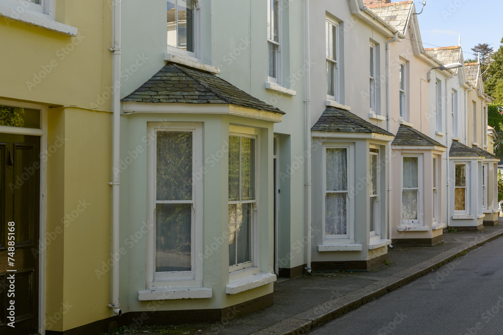 bow window row at Fowey, Cornwall