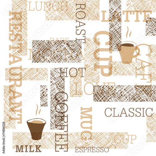Coffee Themed Seamless Pattern