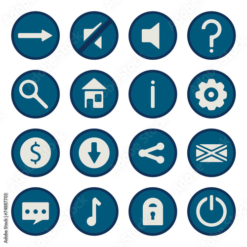 Free Download Blue flat vector game icons set - GFXLoad