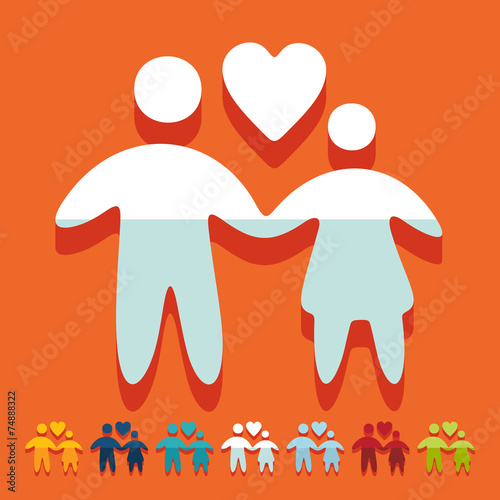 Flat design: family