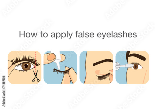 Guide step to applying false eyelash