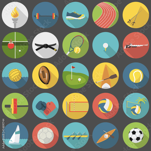 Collection of summer sports vector icons  part 1
