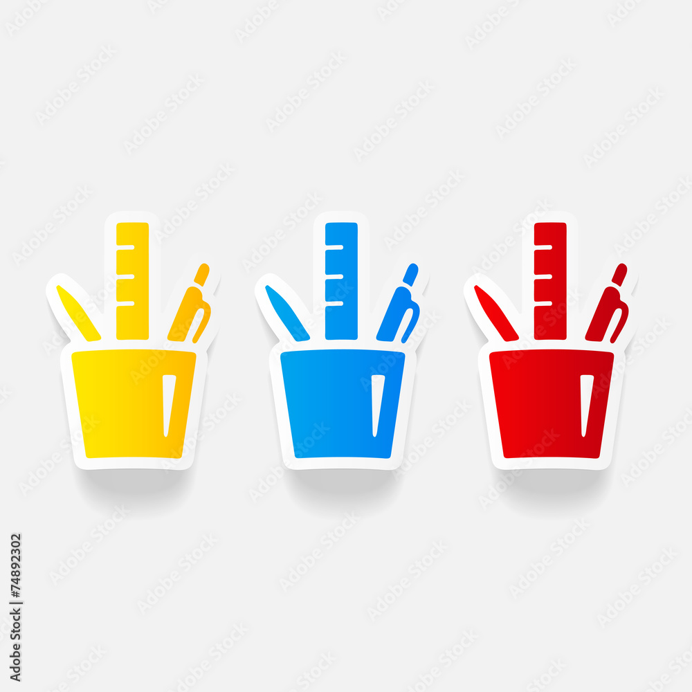 realistic design element: stationery tools realistic design element: stationery tools