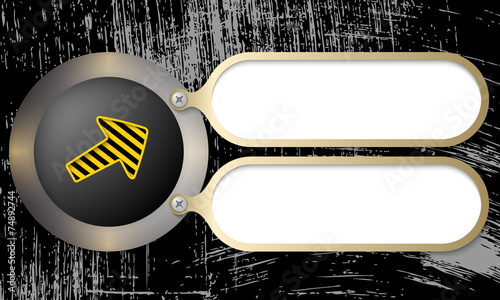 metal frames with arrow and scratched background