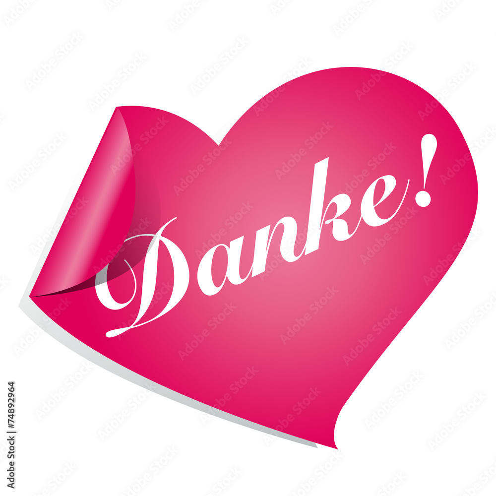 Danke Herz Button Stock-Vektorgrafik | Adobe Stock